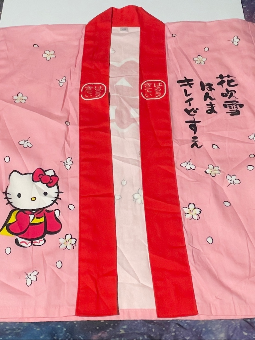 Vintage 2003 Sanrio Japan Hello Kitty Sakura Happi Coat Kimono 3T / 100cm